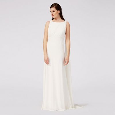 Ivory peony pleated bridal dress
